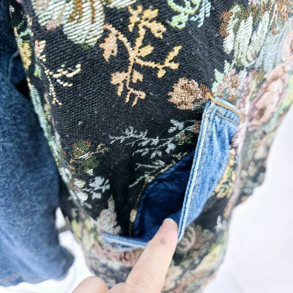 Vintage Denim Couch Duster Jacket Cardigan L - Picture 3 of 7